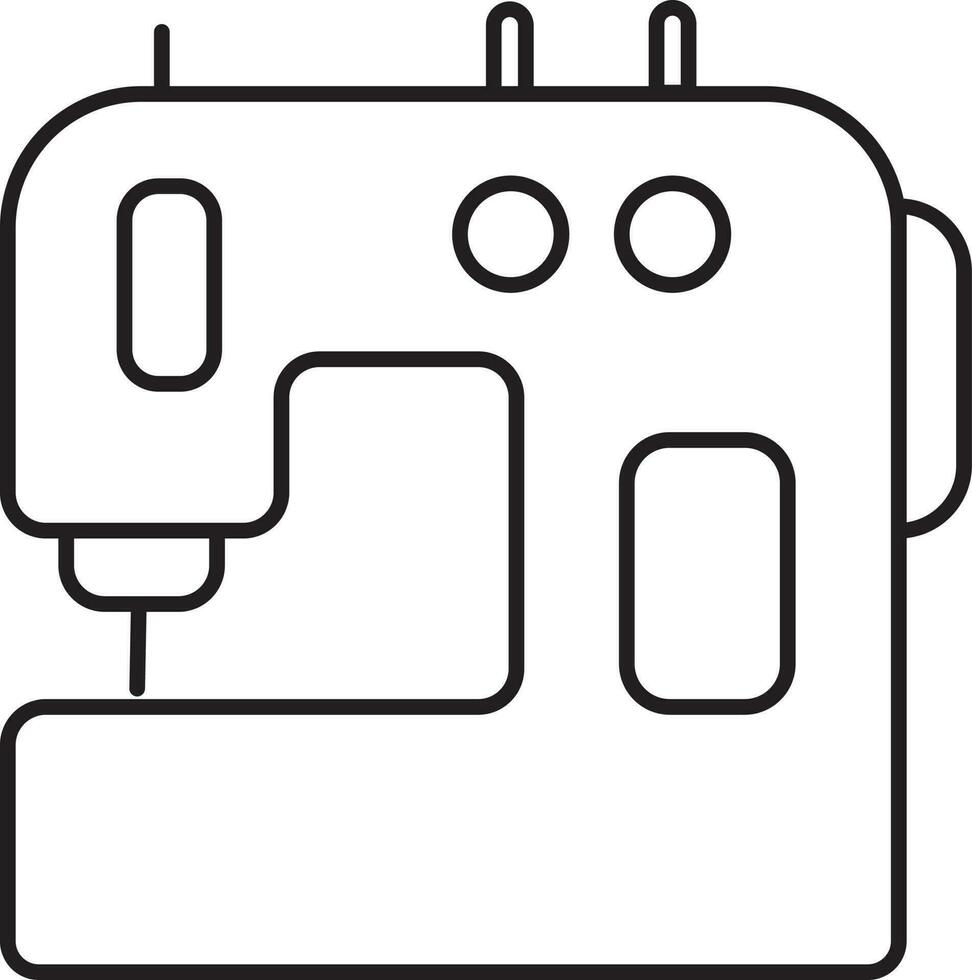 Illustration of modern sewing machine icon. vector