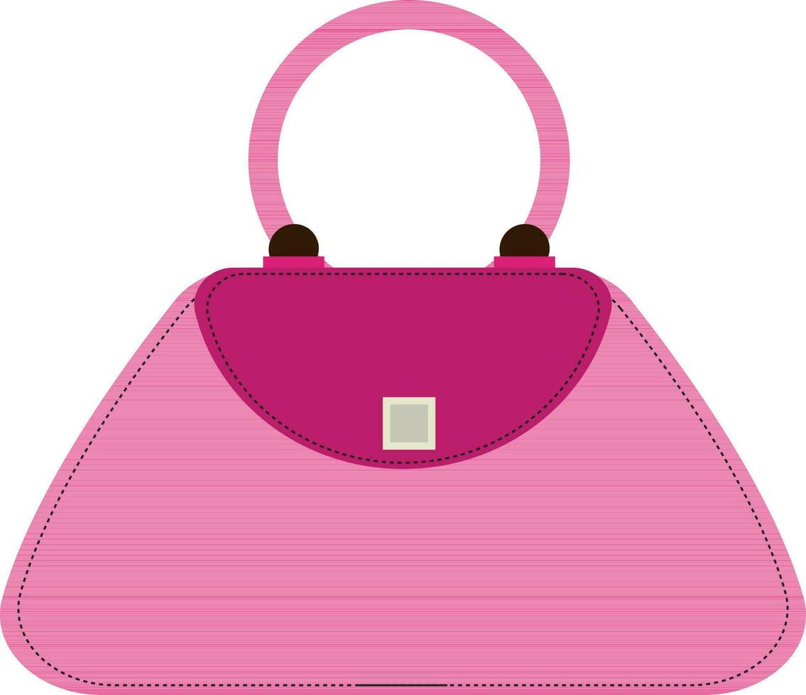 Flat illustration of pink handbag or purse. vector