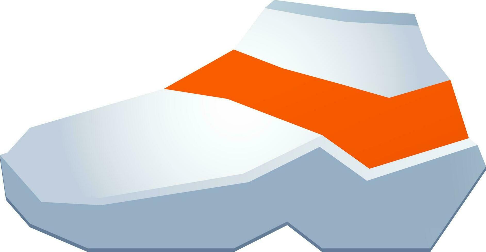 Orange and white shoe. vector