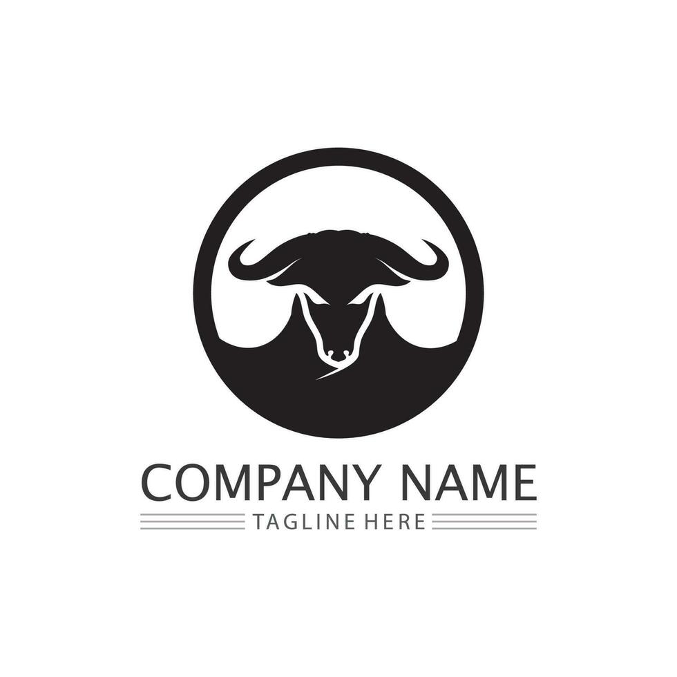 Bull buffalo head cow animal  mascot logo design vector for sport horn buffalo animal mammals head logo wild matador