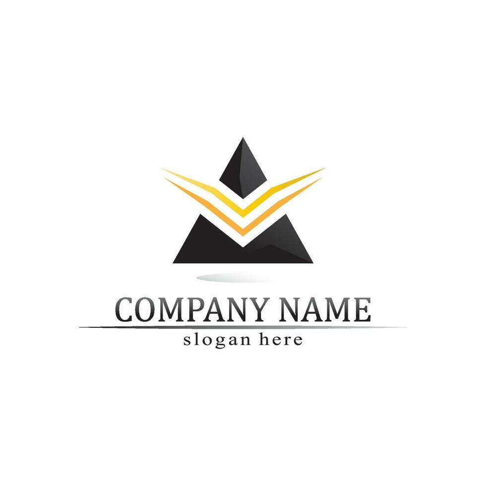 triangle pyramid logo design and vector symbol egyptian and logo business