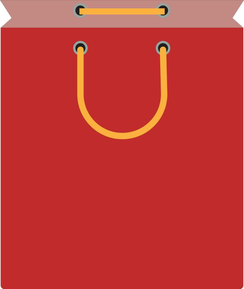 Flat illustration of red paper bag. vector