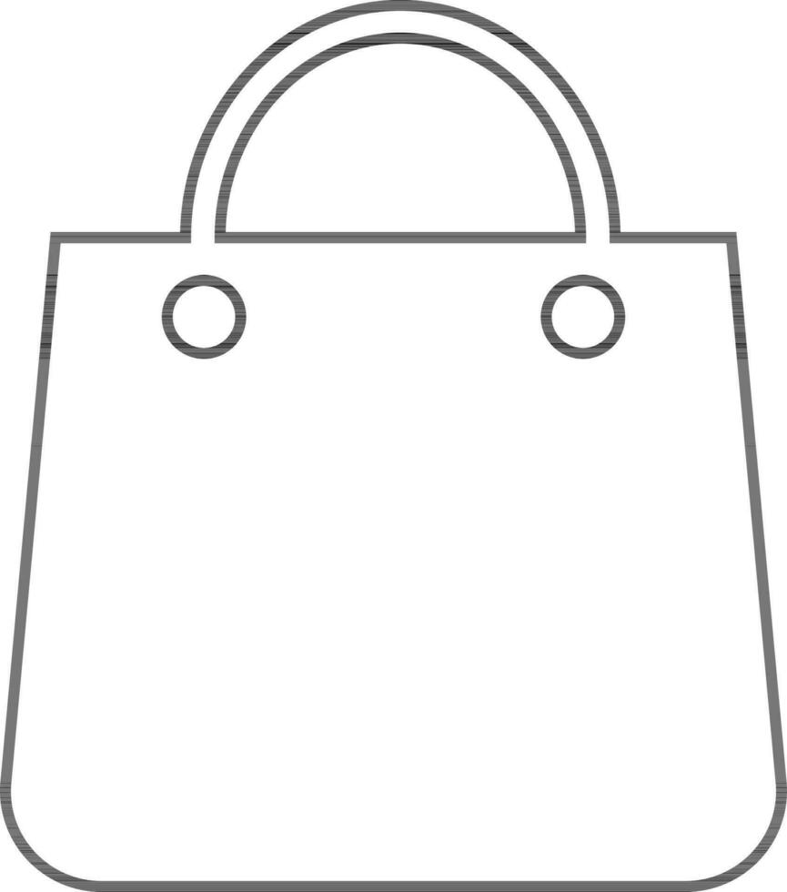 Stroke llustration of shopping bag. vector