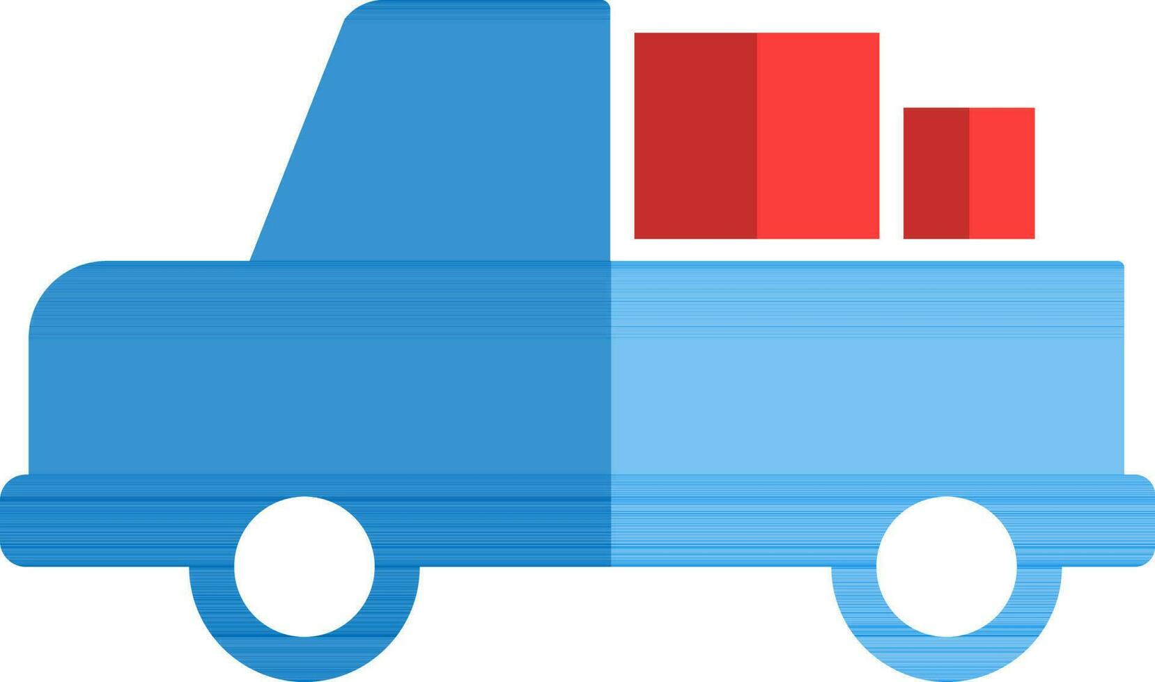 Flat icon of delivery truck with box. vector