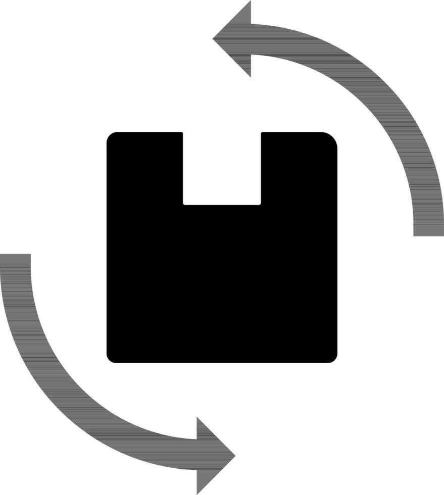 Exchange and convert icon in black color. vector