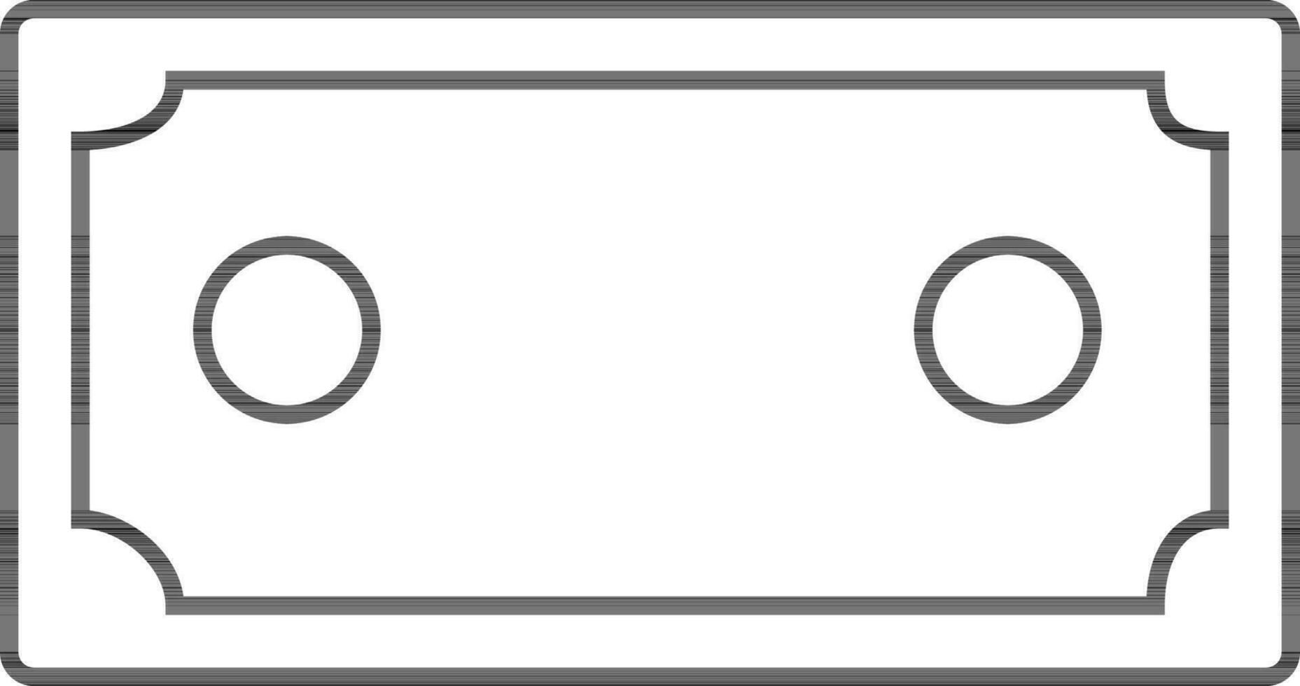 Black line art money in flat style. vector