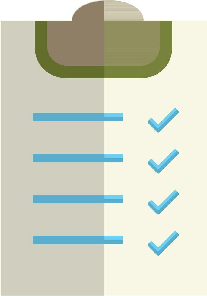 Blank checklist in grey and blue color. vector