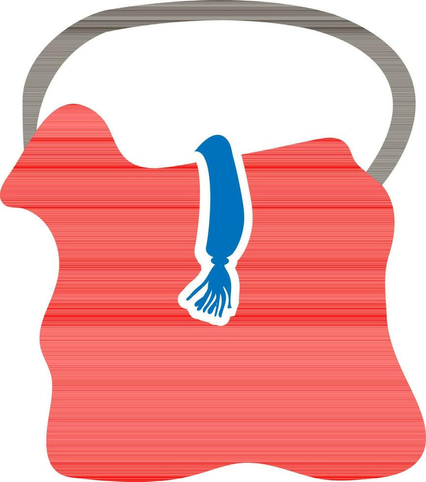 Red and grey handbag. vector