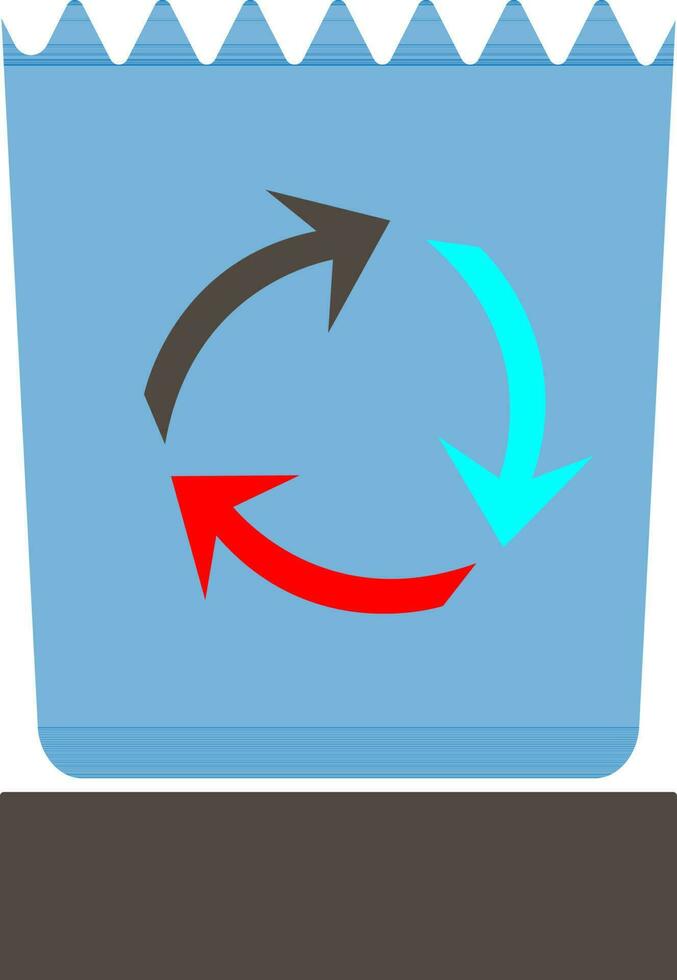 Flat style recycle in blue and grey color. vector