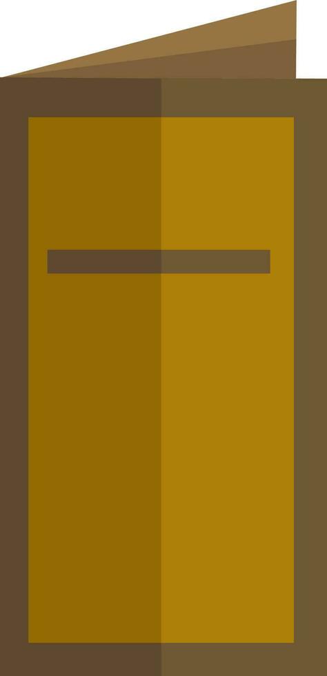 Yellow and brown open door. vector