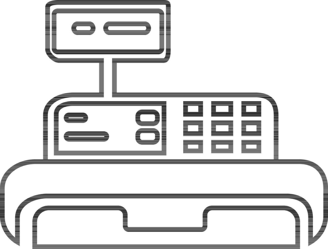 Flat style cash register icon. vector