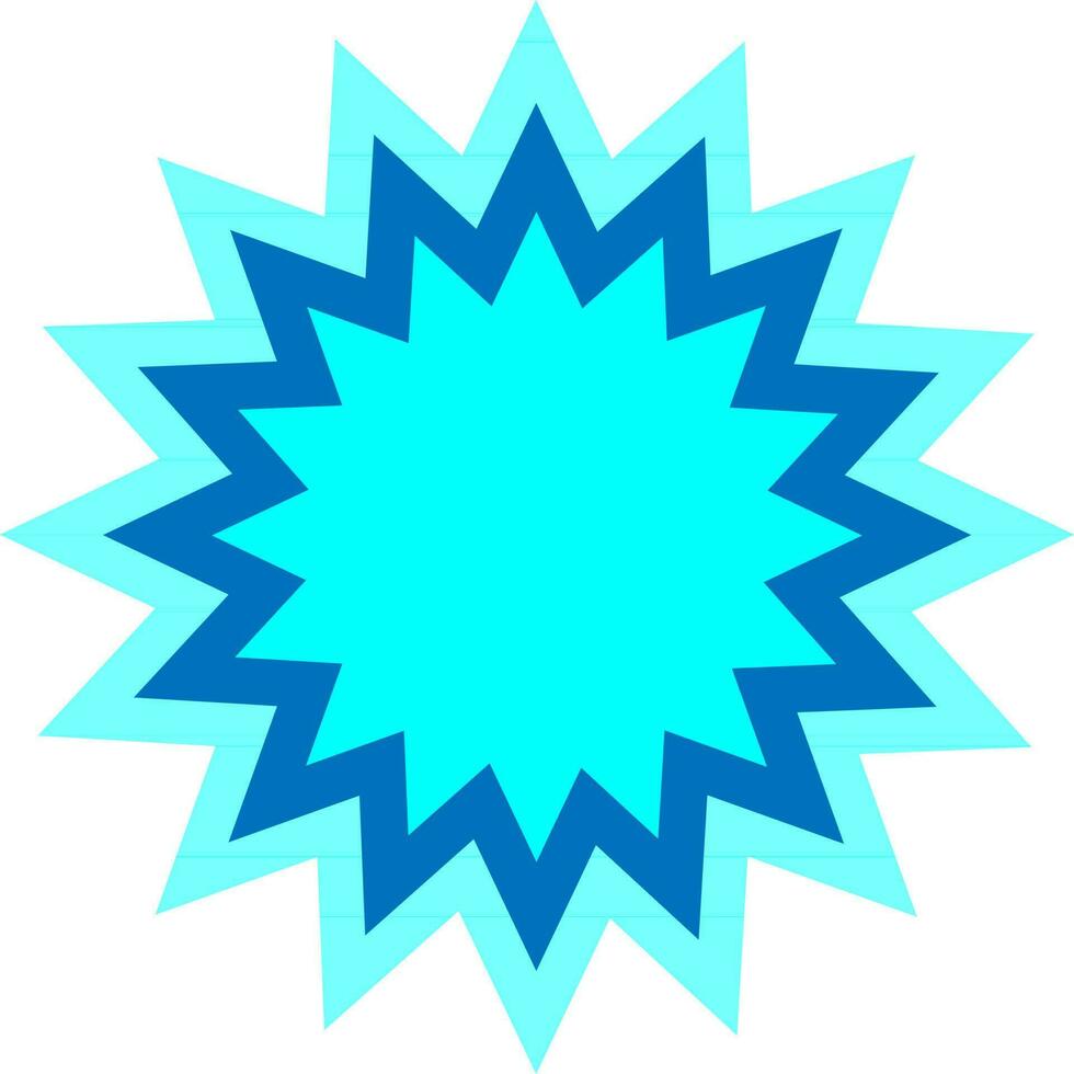 Flat style sticker in blue color. vector