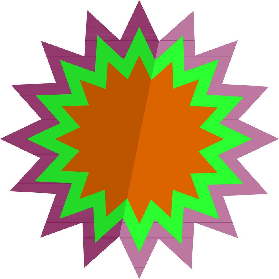 Sticker in purple, green and orange color. vector