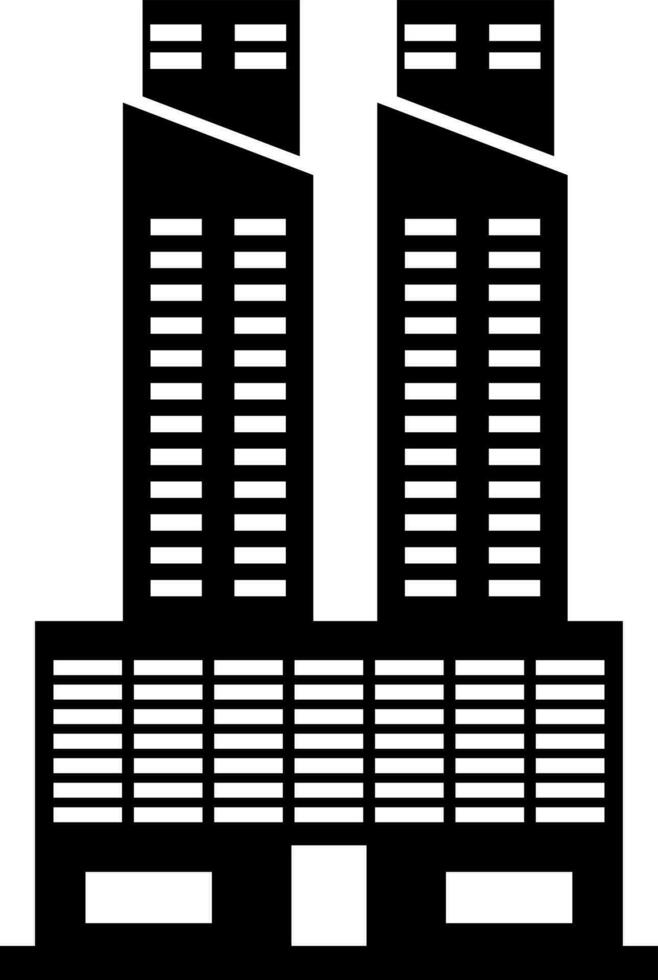 Building in black and white color. vector