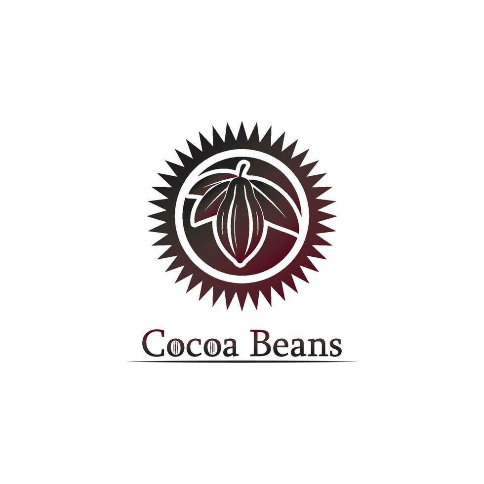 logotipo de chocolate e icono de cacao y diseño vectorial nuez y nuez deliciosa vector