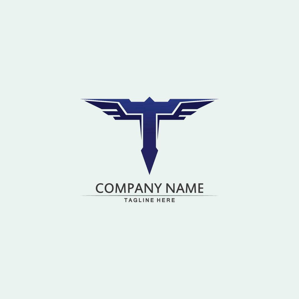 T letter, T logo vector font alphabet design and icon T