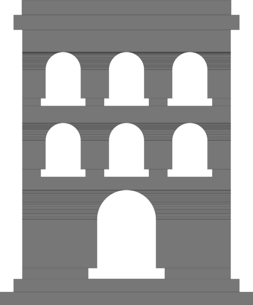 Black and white building. vector
