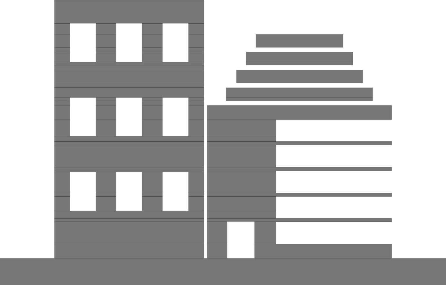 Building in black and white color. vector