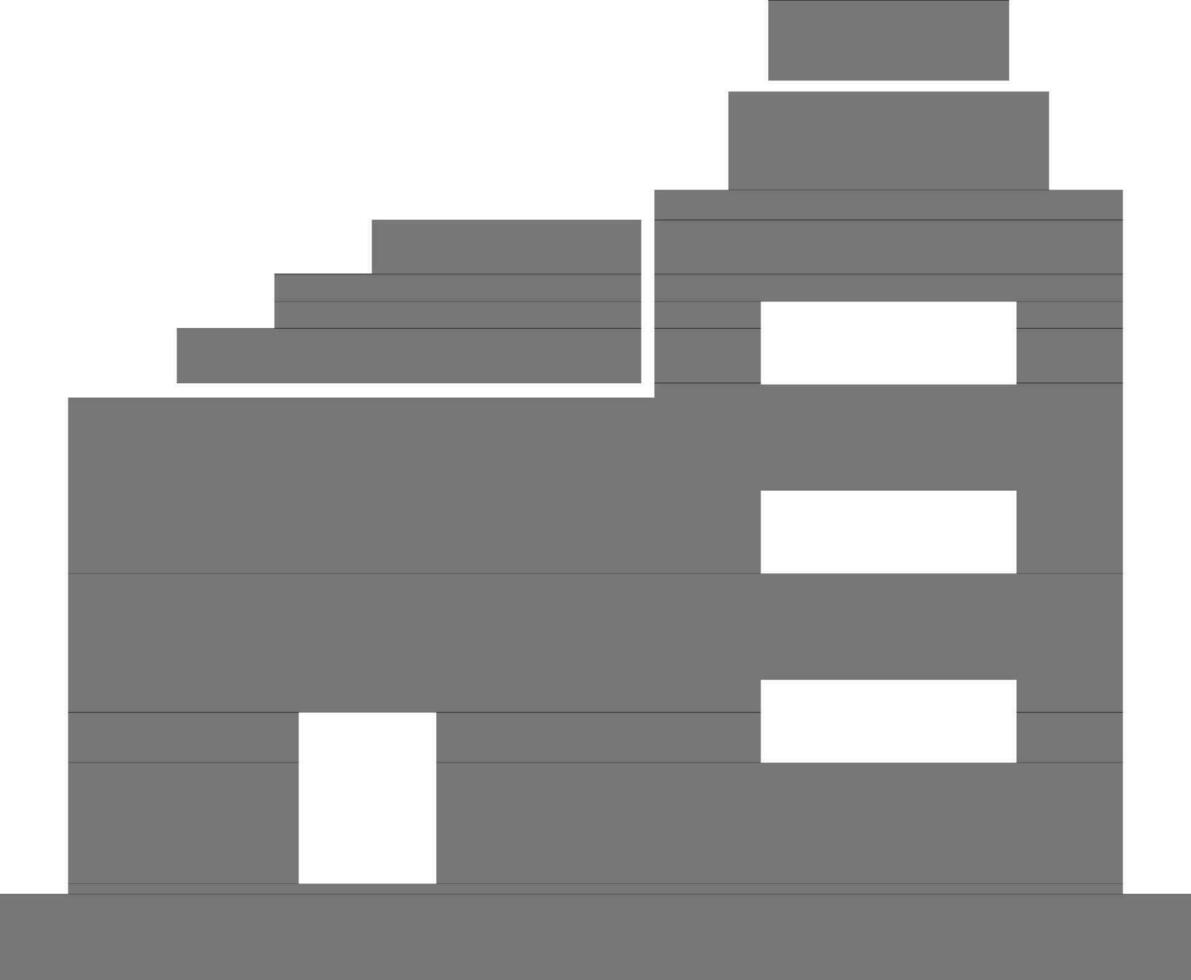 Flat style illustration of building. vector