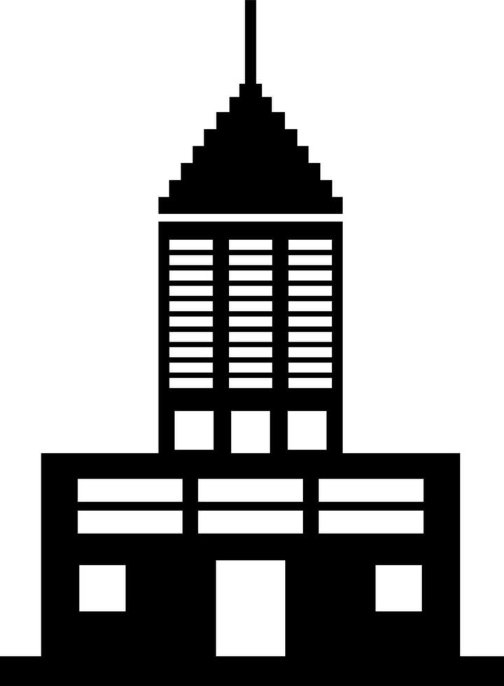 Flat style illustration of building. vector