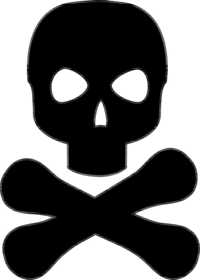 Illustration of black skull icon. vector