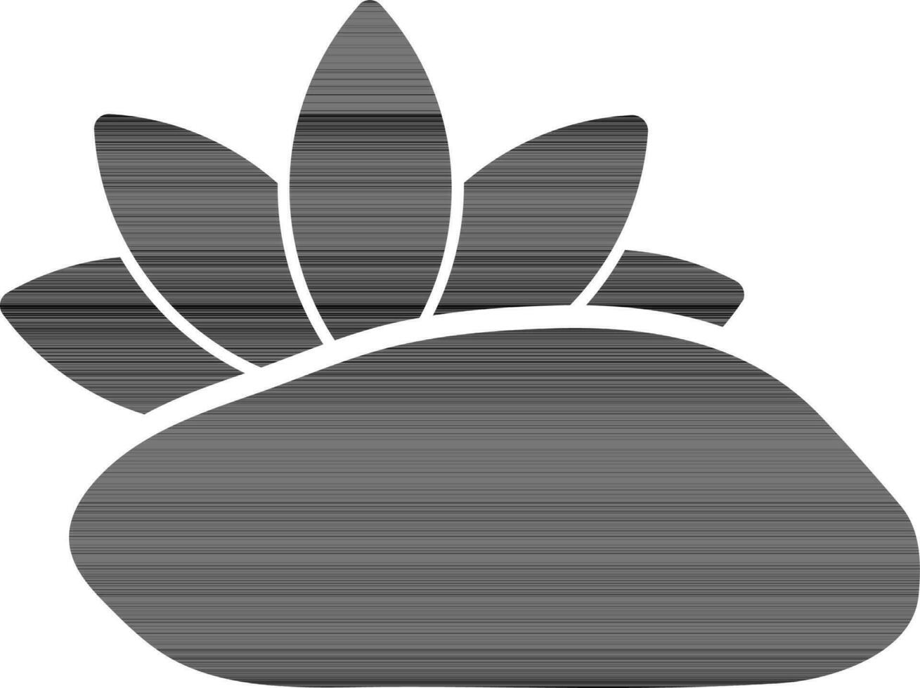 Lotus with stone icon for spa massage concept. vector