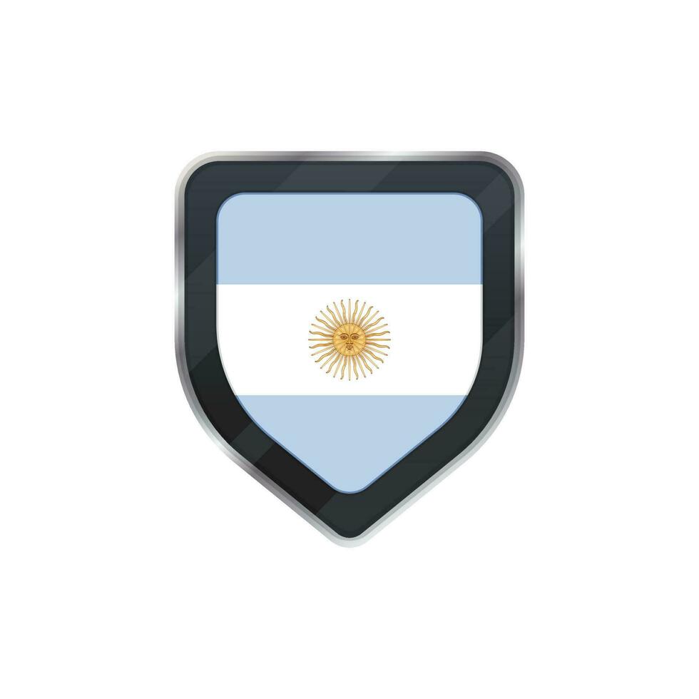 Illustration of shield made by Argentina flag. vector