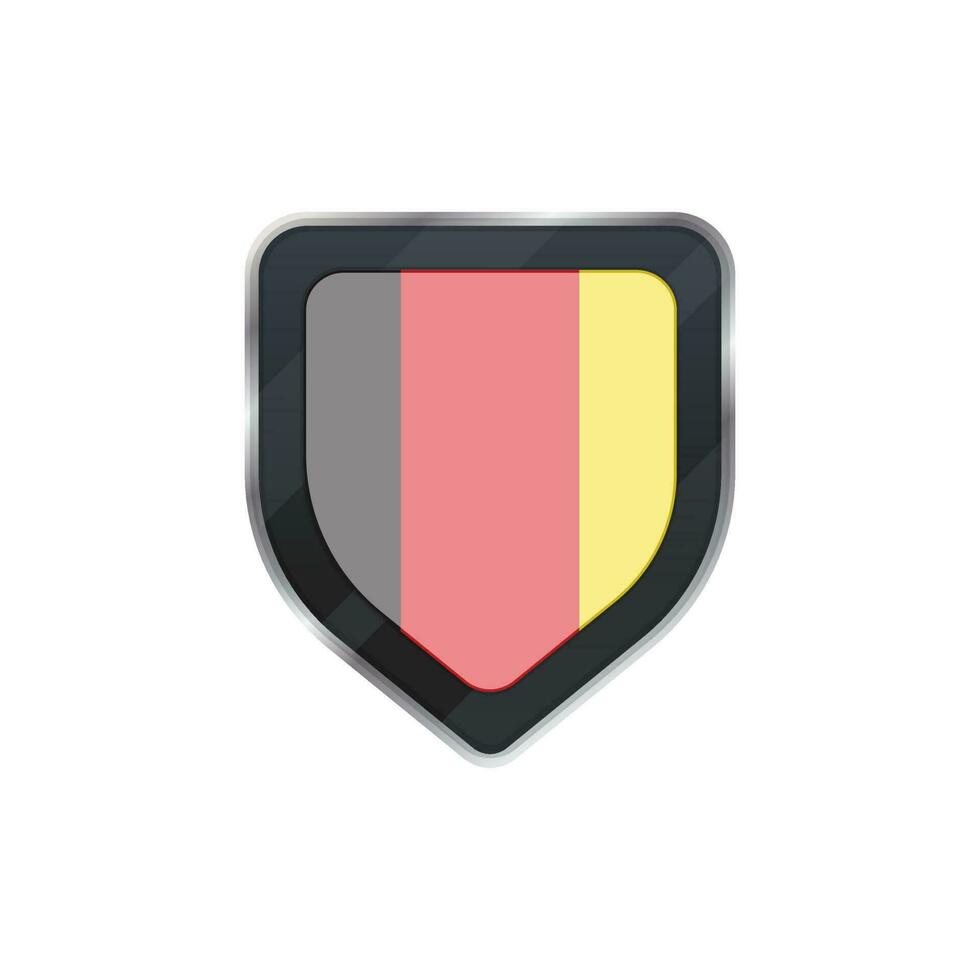 Grey shield made by Belgium flag. vector