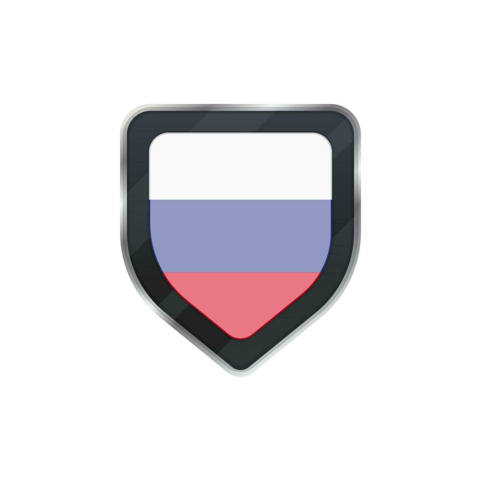 Shield made by Russia flag. vector
