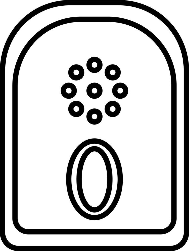 Doorbell in black line art illustration. vector