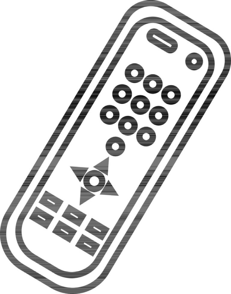 TV remote control in black line art. vector