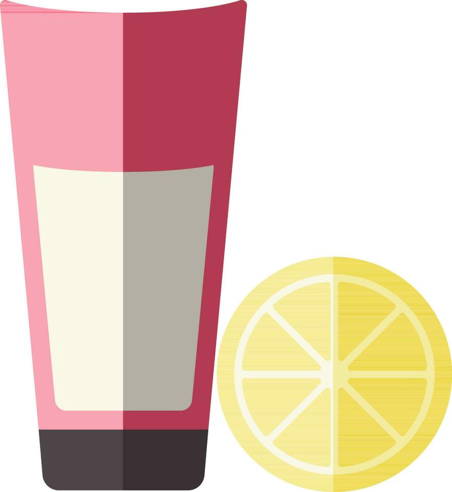 Food and drink concept, with glass with lemon slice. vector