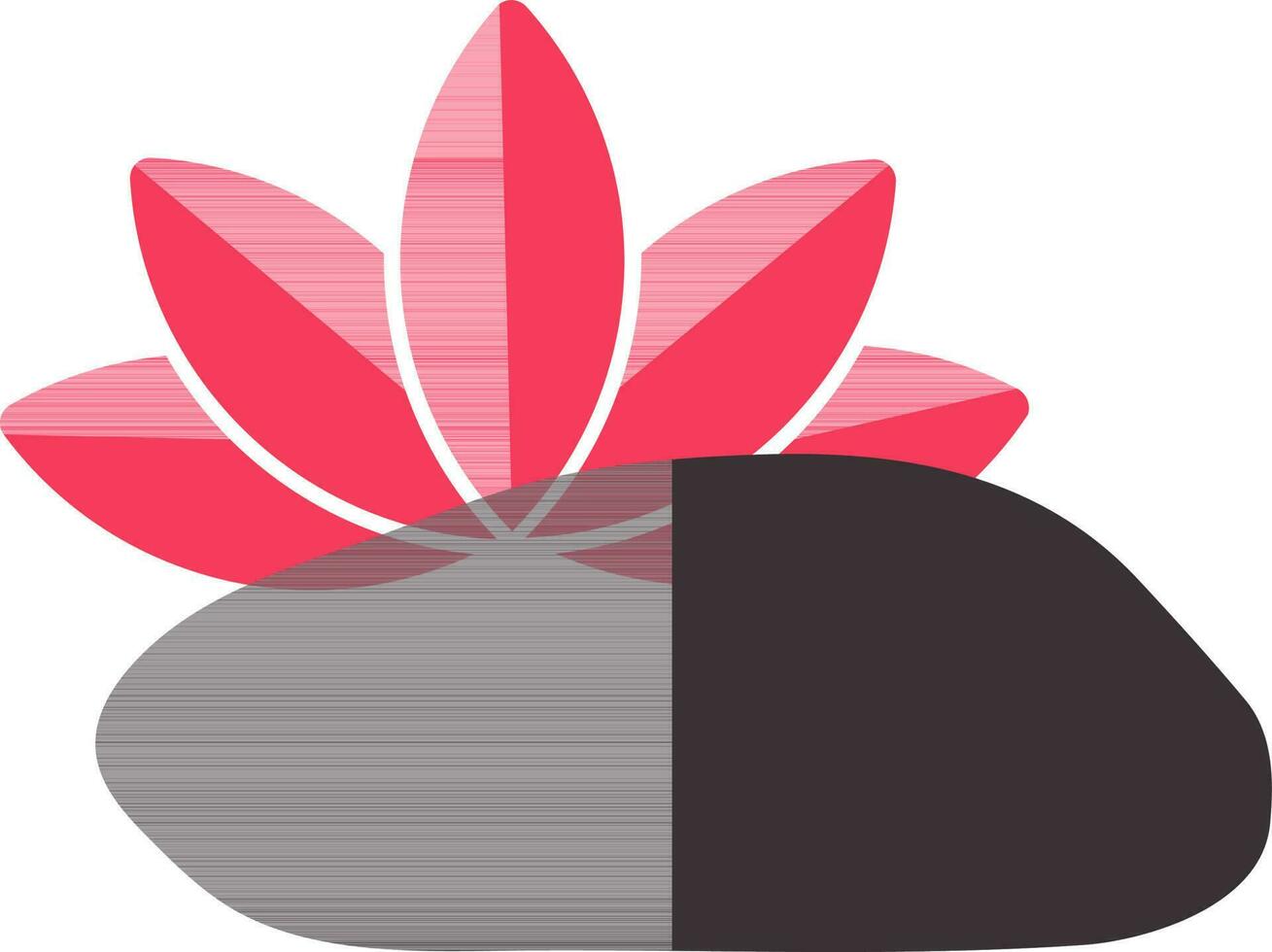 Lotus with stone icon for spa massage concept. vector