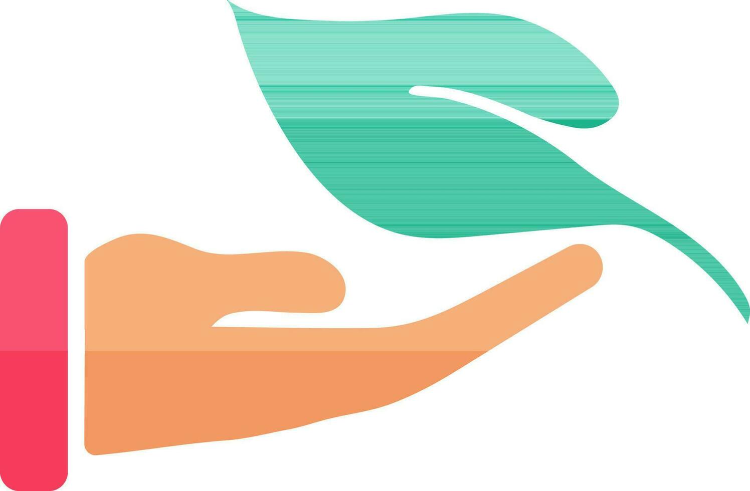 Nature conservation or spa concept, icon of hand and leaf. vector