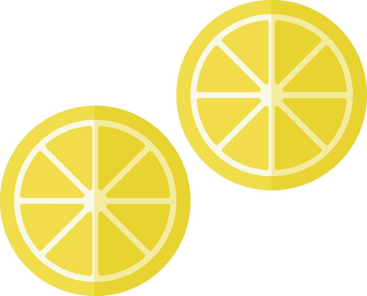 Lemon slice in yellow color, spa facial concept. vector
