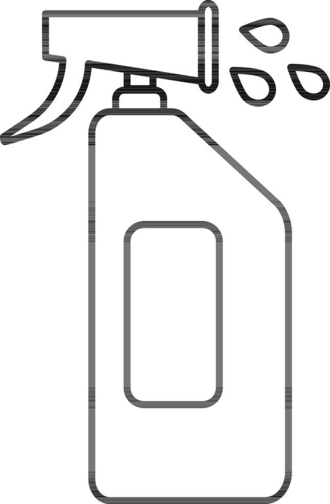 Line art icon of spray bottle for lifestyle concept. vector