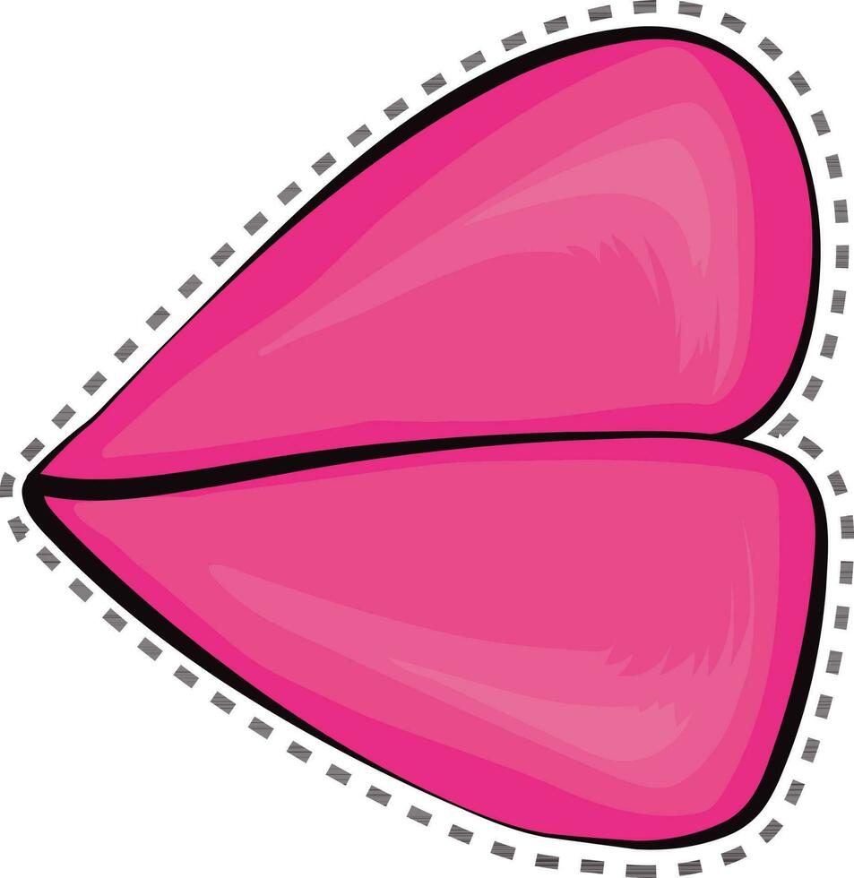 pegatina de hembra abierto labios en rosado color. vector