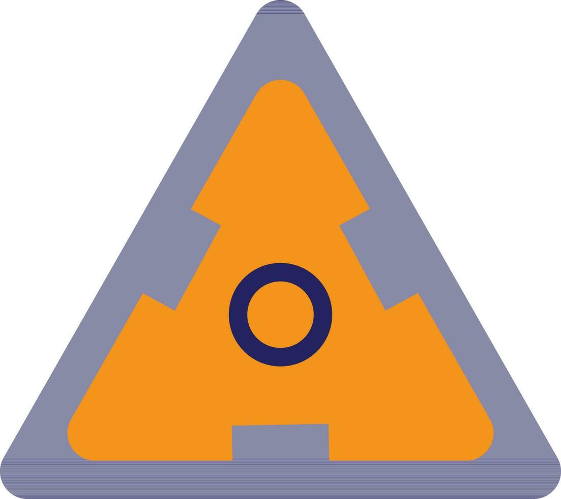 Trangular shape of spinner toy with orange and blue color. vector