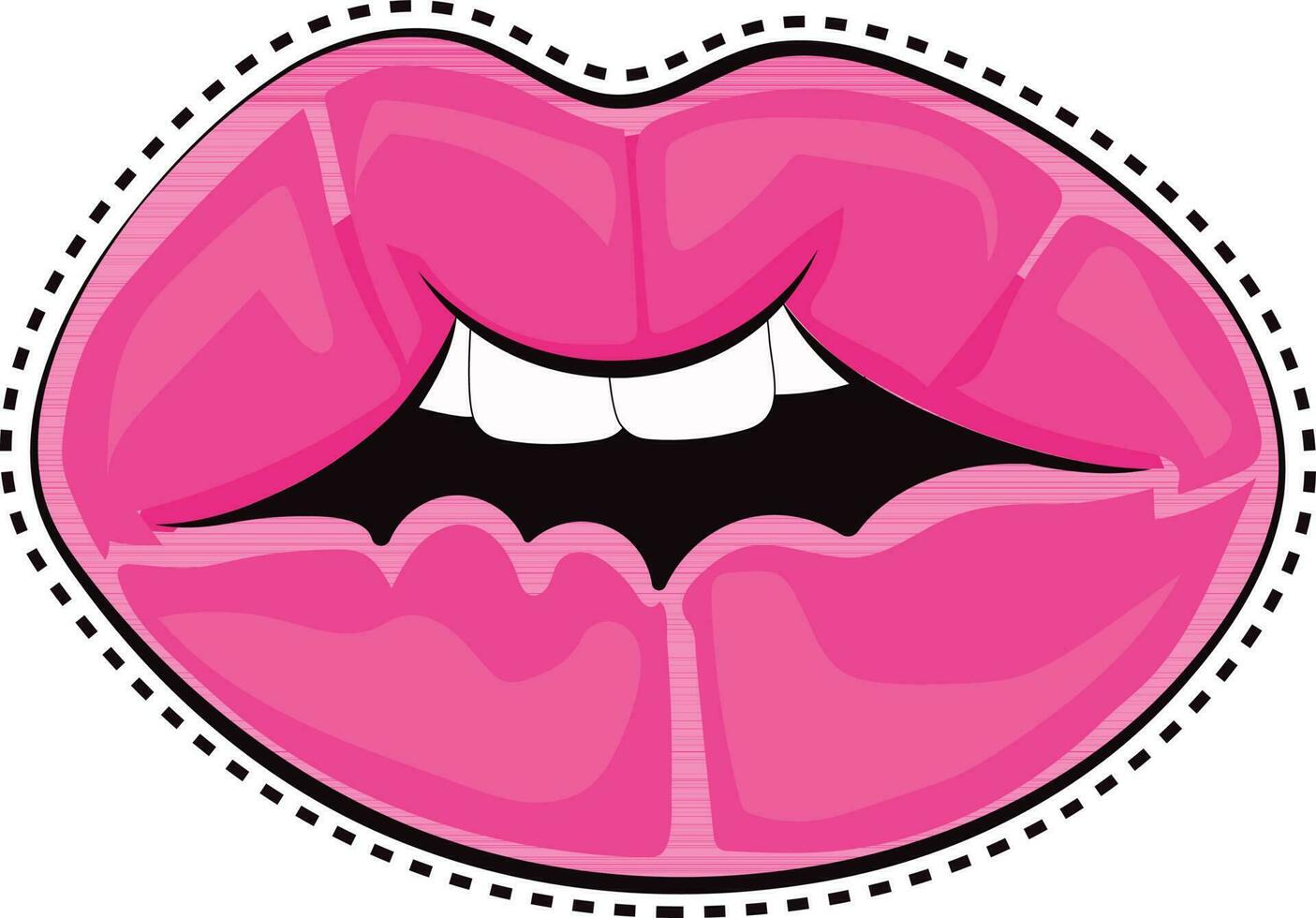 Vector illustration of women pink lips.