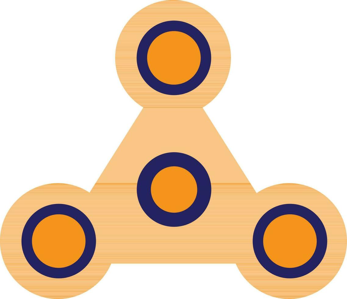 Orange color of spinner icon in illustration. vector