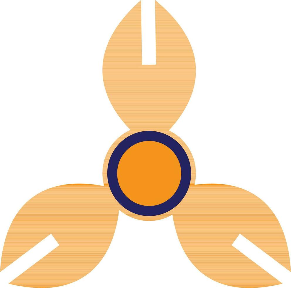 Orange color of spinner toy icon for playing. vector