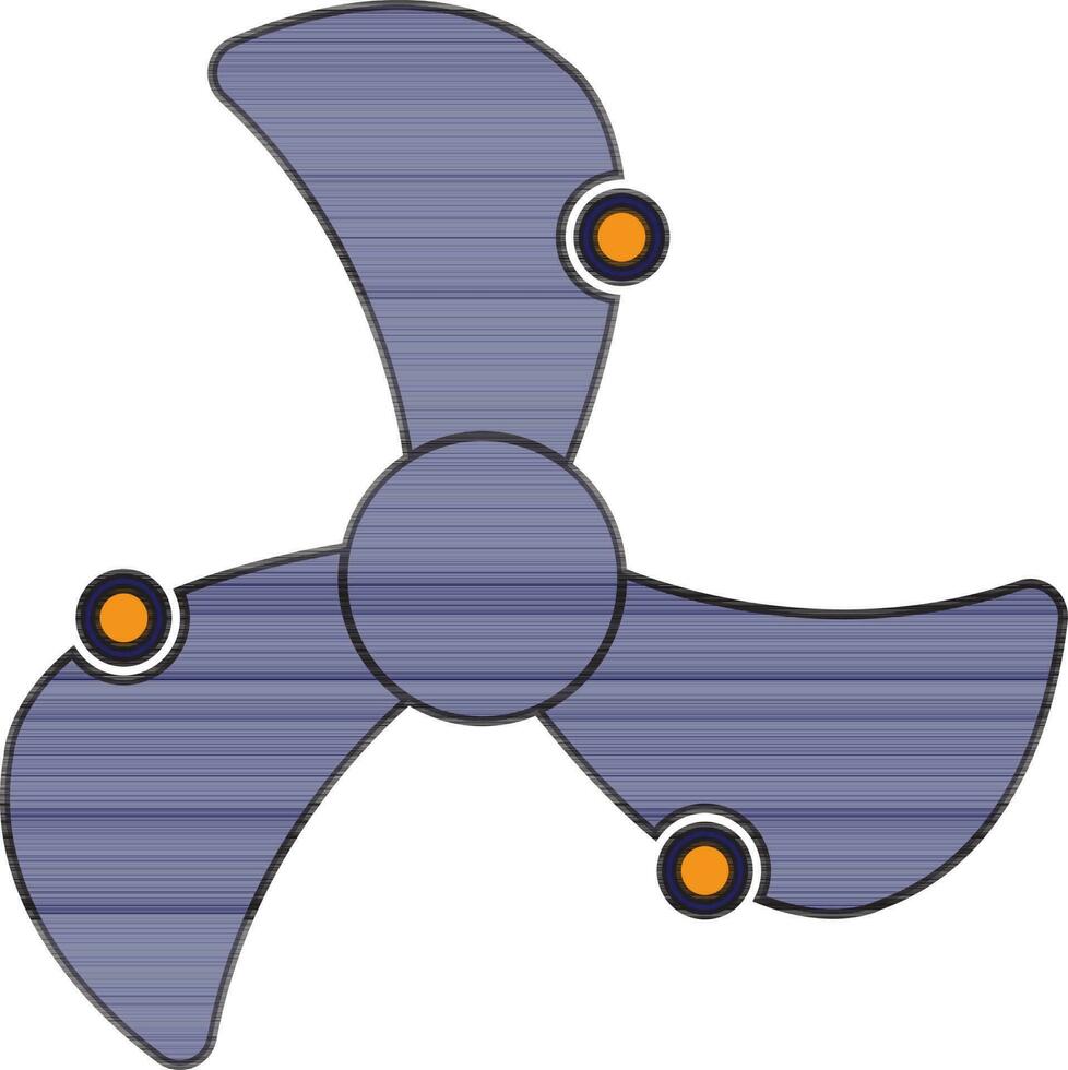 Blue color with stroke of three spinner set for air concept. vector