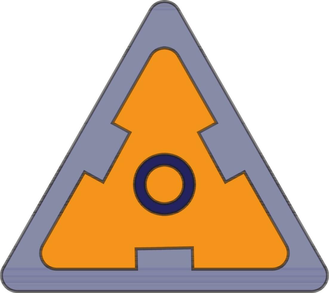 Trangular shape of spinner toy with orange and blue color. vector