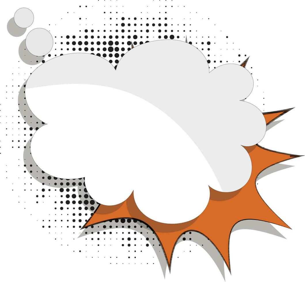 White and orange comic speech bubble. vector
