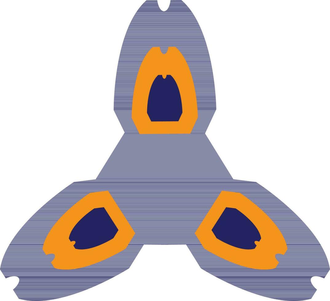 Blue color of spinner toy for playing concept. vector
