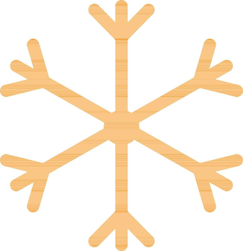 Orange color of snowflake in spinner concept. vector