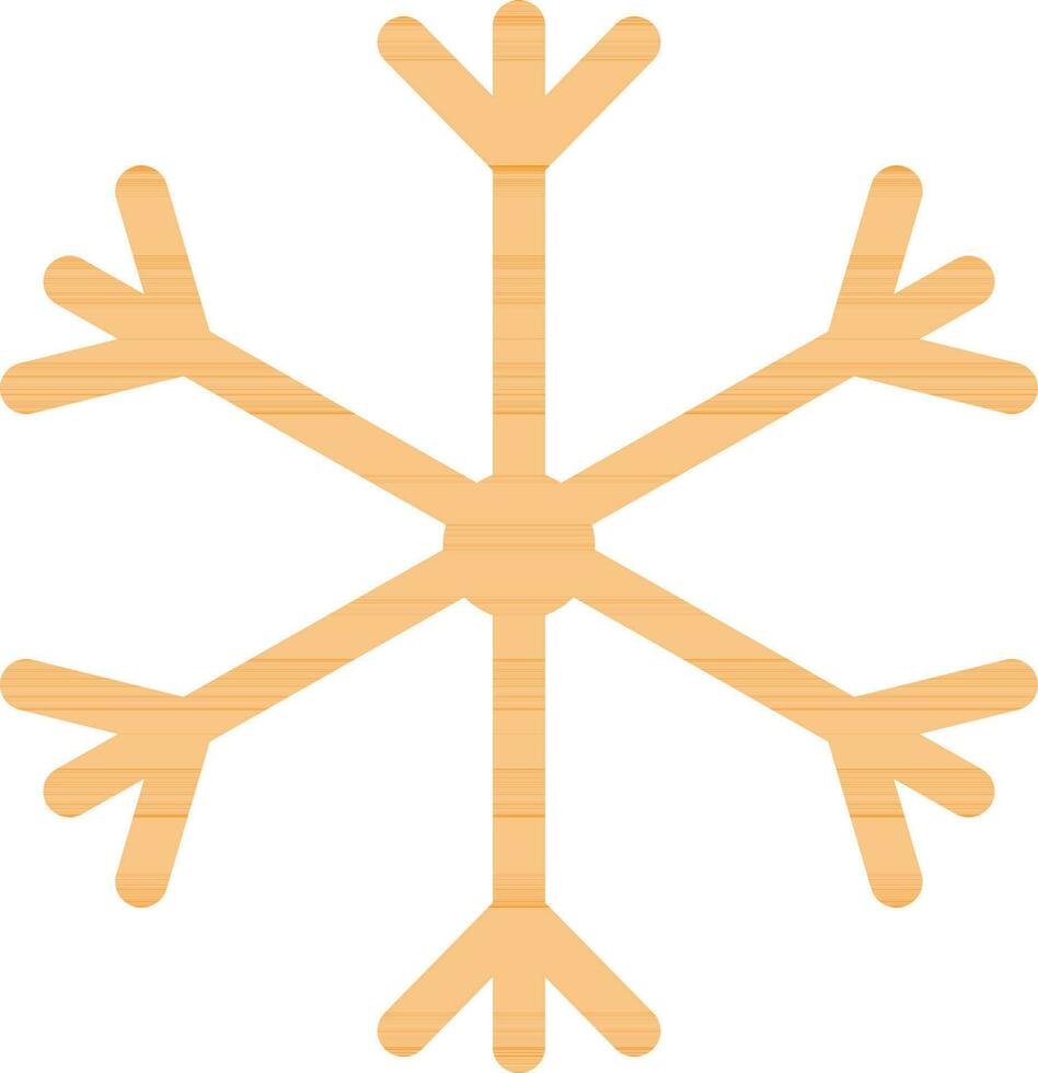 Orange color of snowflake in spinner concept. vector