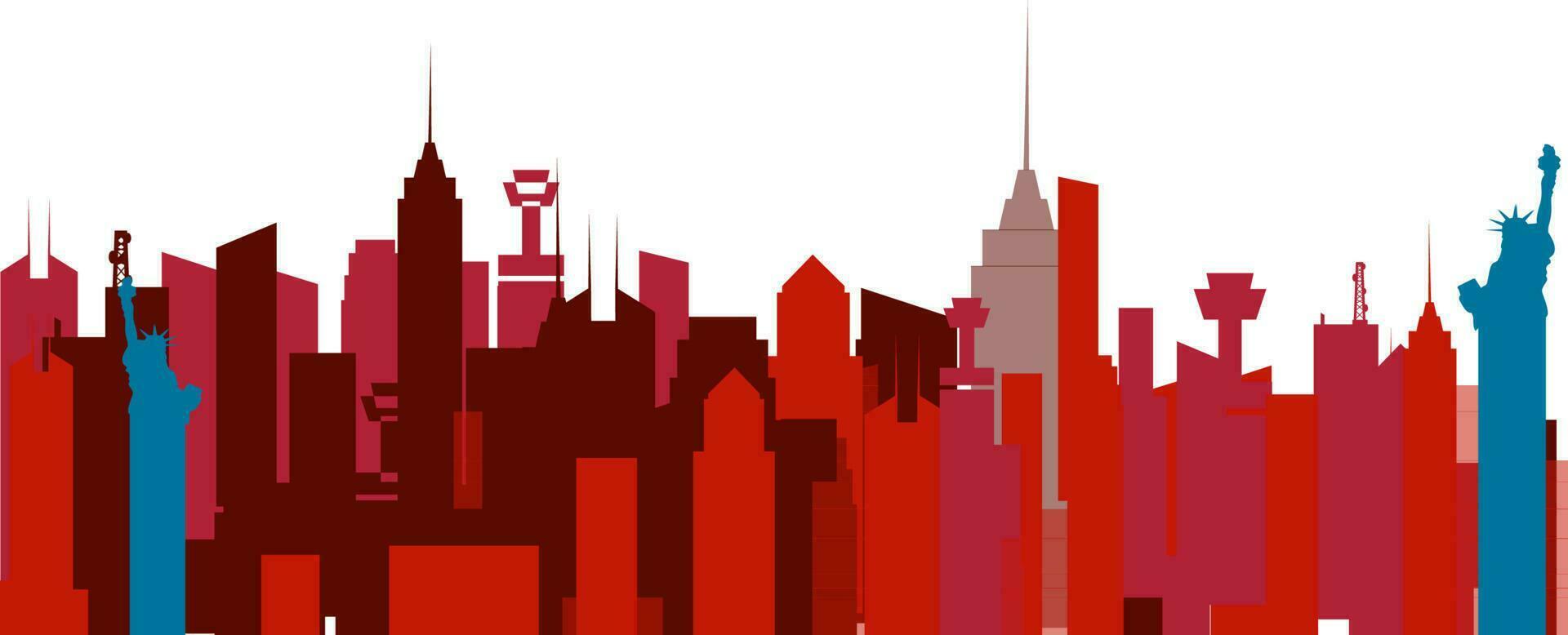 Illustration of New York city skyline. vector
