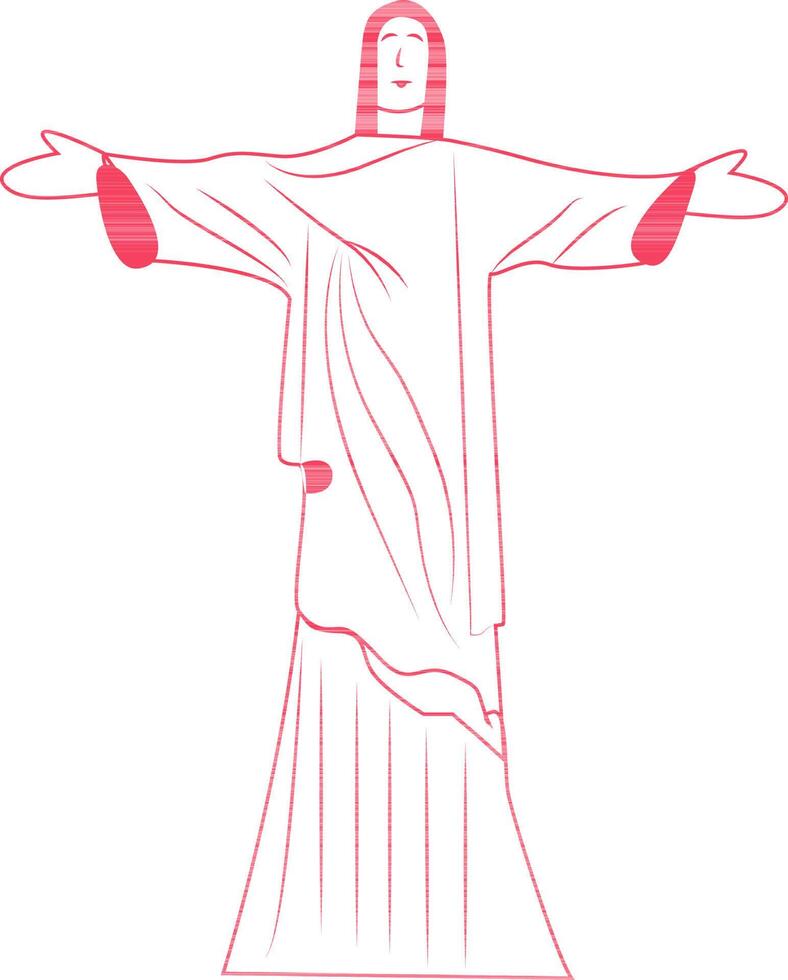 Flat illustration of Christ The Redeemer. vector