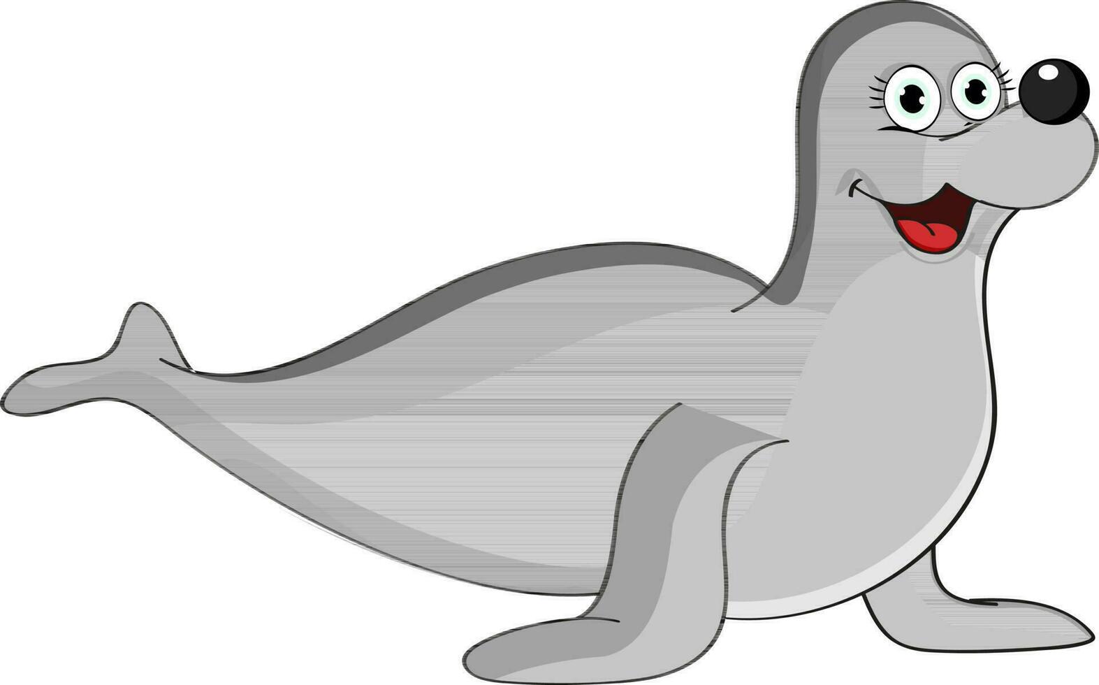 Illustration of smiling seal. vector